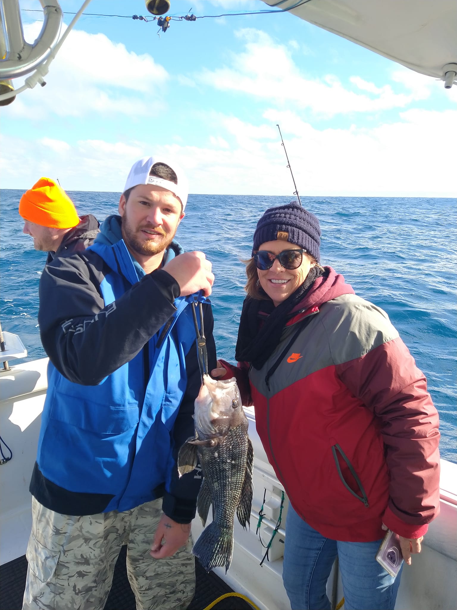 Massive sea bass caught in Oak Island