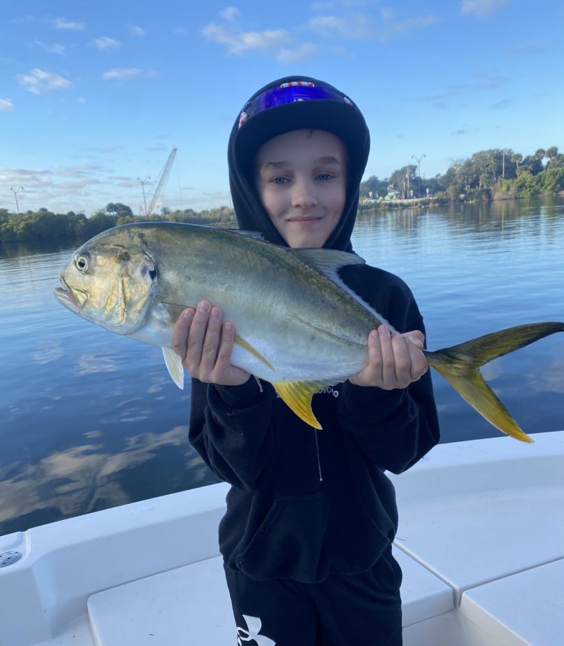 Photograph of a giant trevally fish caught in Melbourne