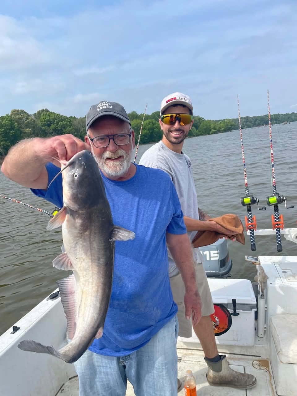 Blue catfish caught fishing on boat in Rappahannock Academy VA