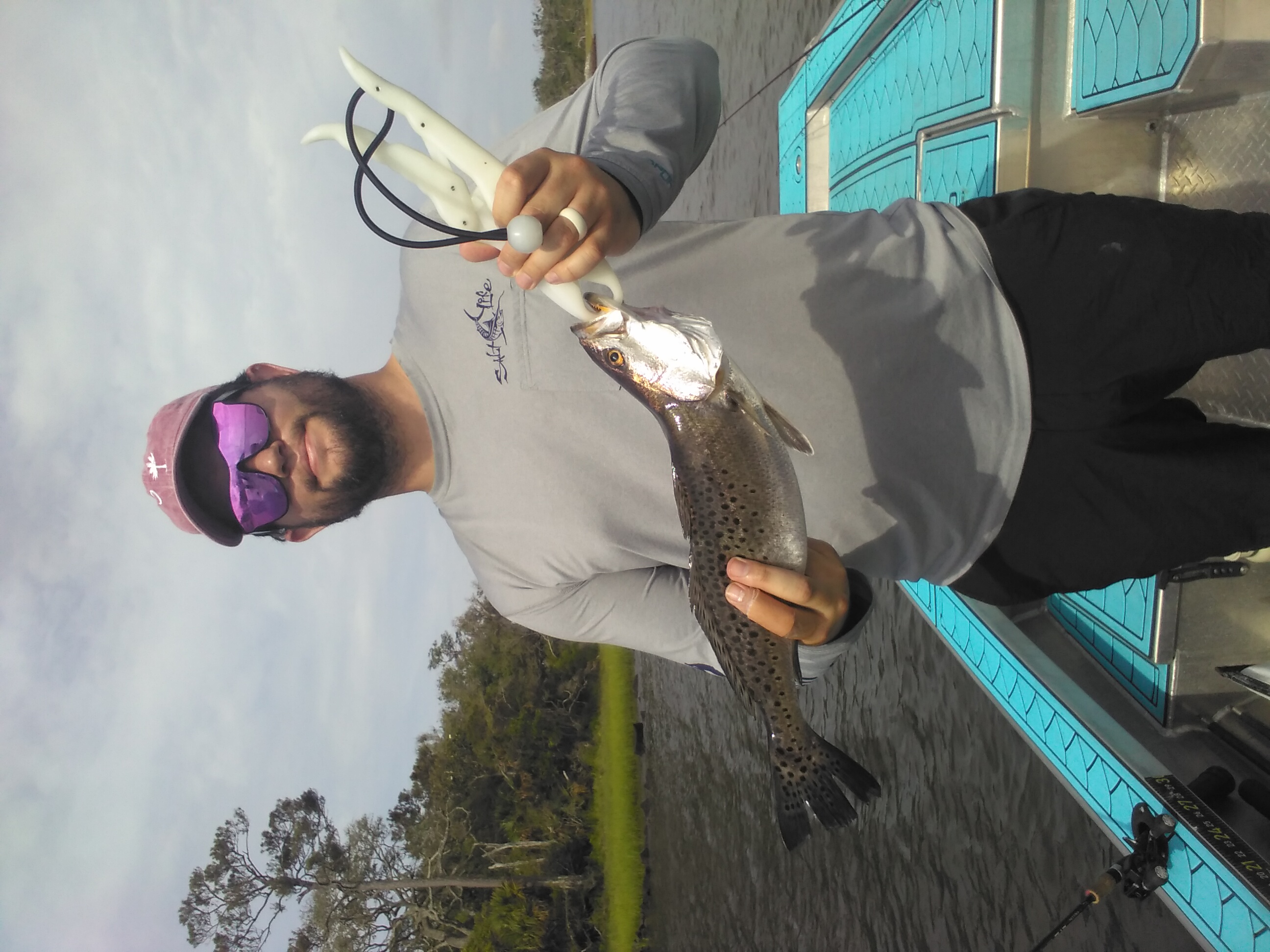 Speckled trout caught during fishing tour in Jacksonville FL