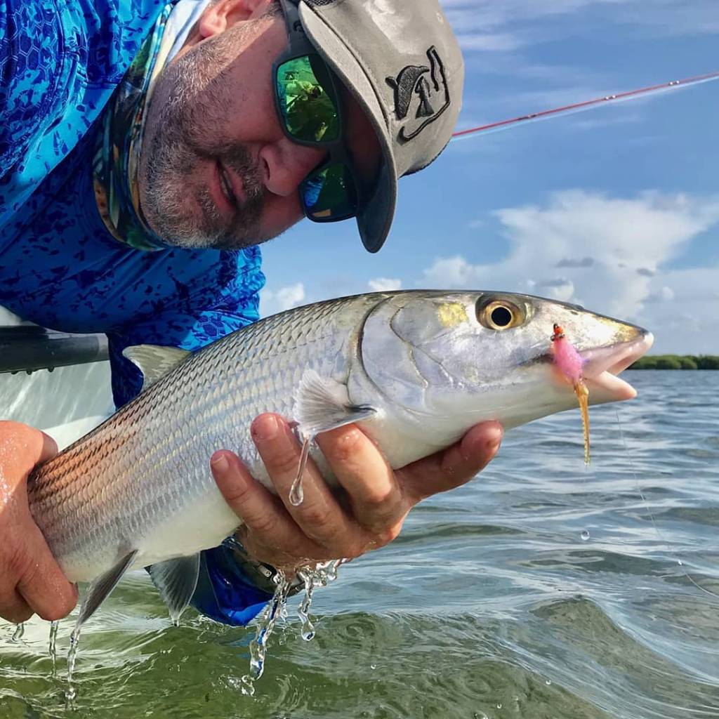 A person fishing in Chokoloskee