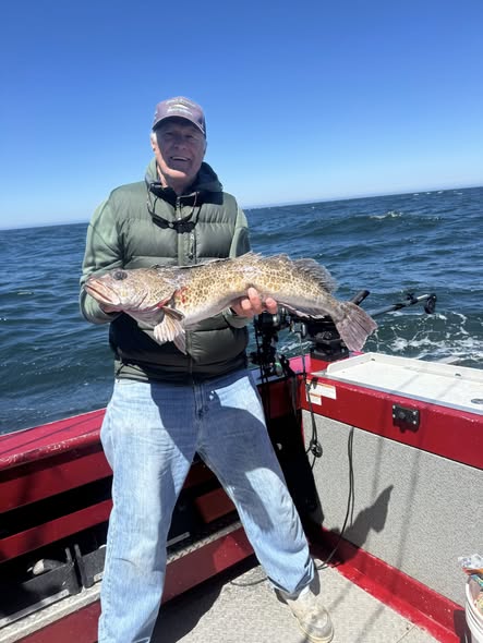 Lingcod catch held on fishing boat in Myrtle Creek OR