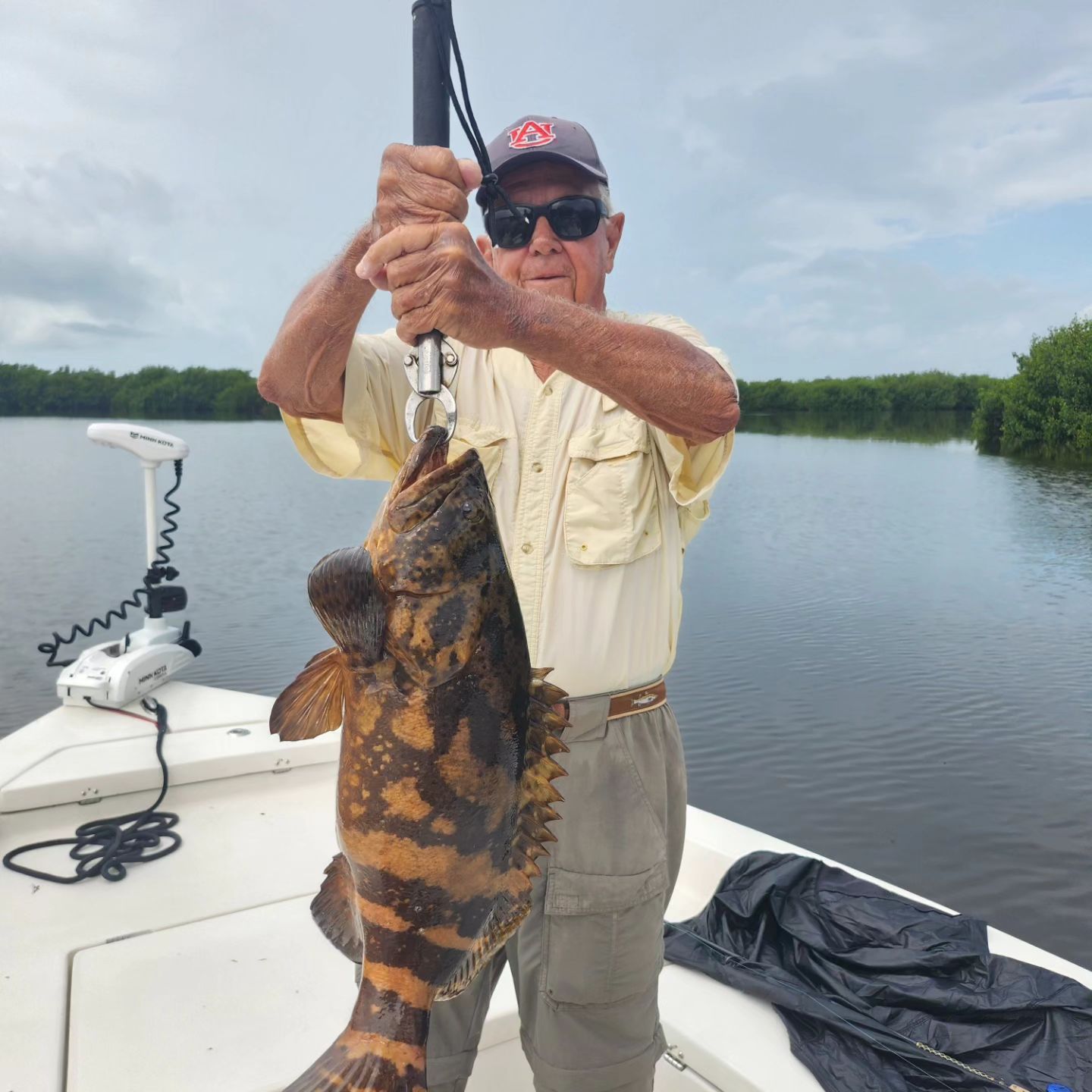 A lone angler fishing in the Everglades City