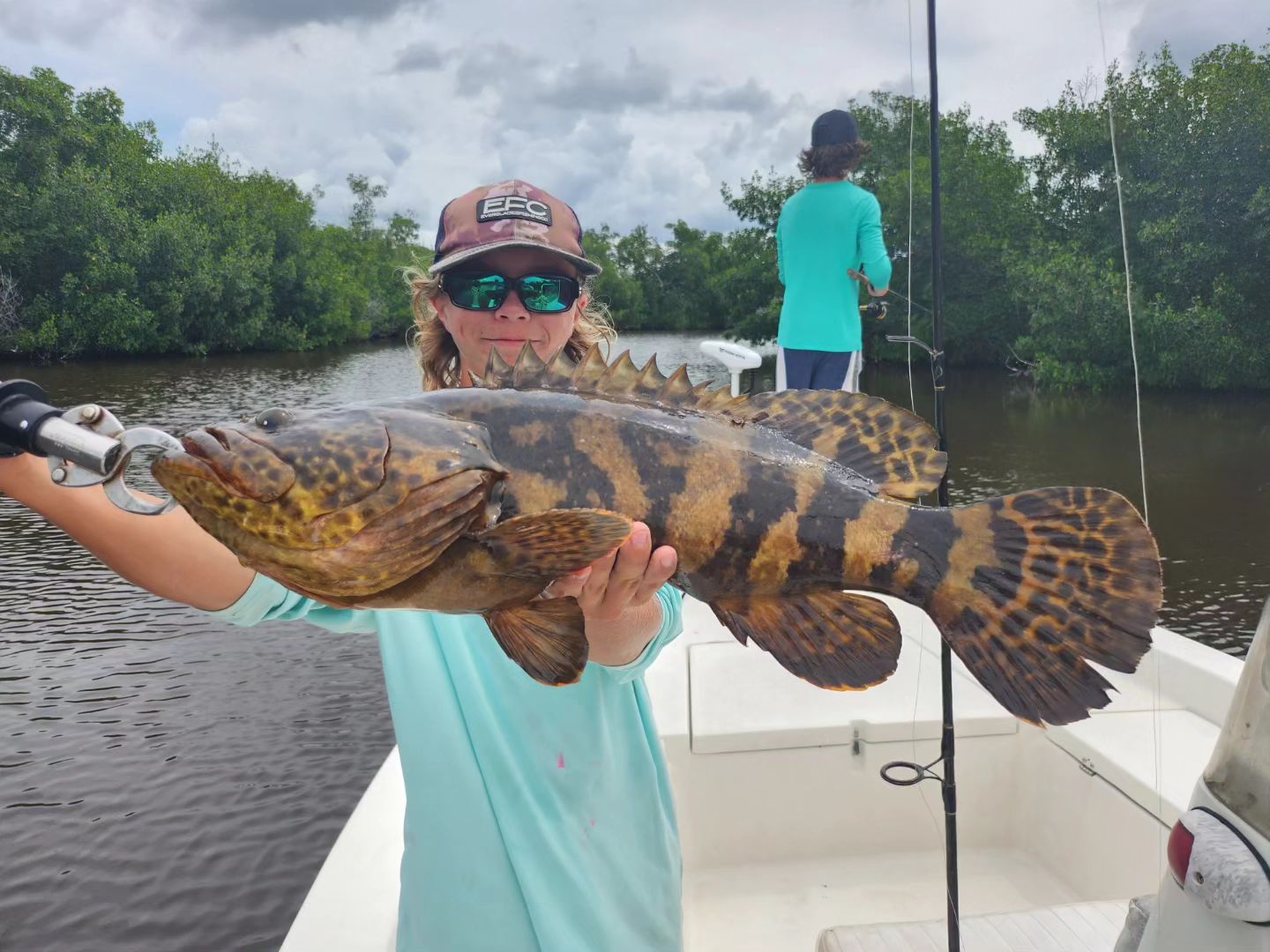Honeycomb grouper, 32 inch fish caught while fishing in FL