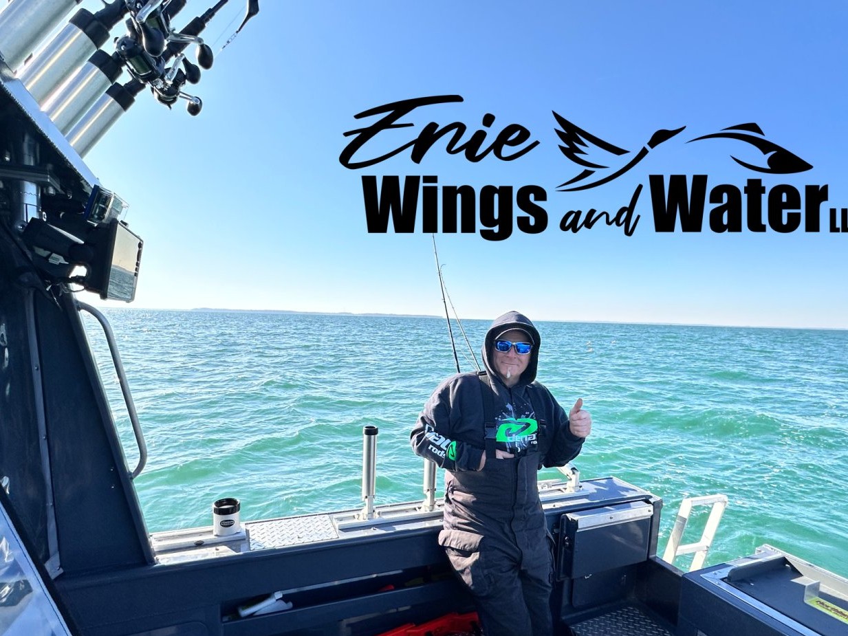 Captain Mark's 26' Hewescraft boat on Lake Erie for yellow perch fishing charter