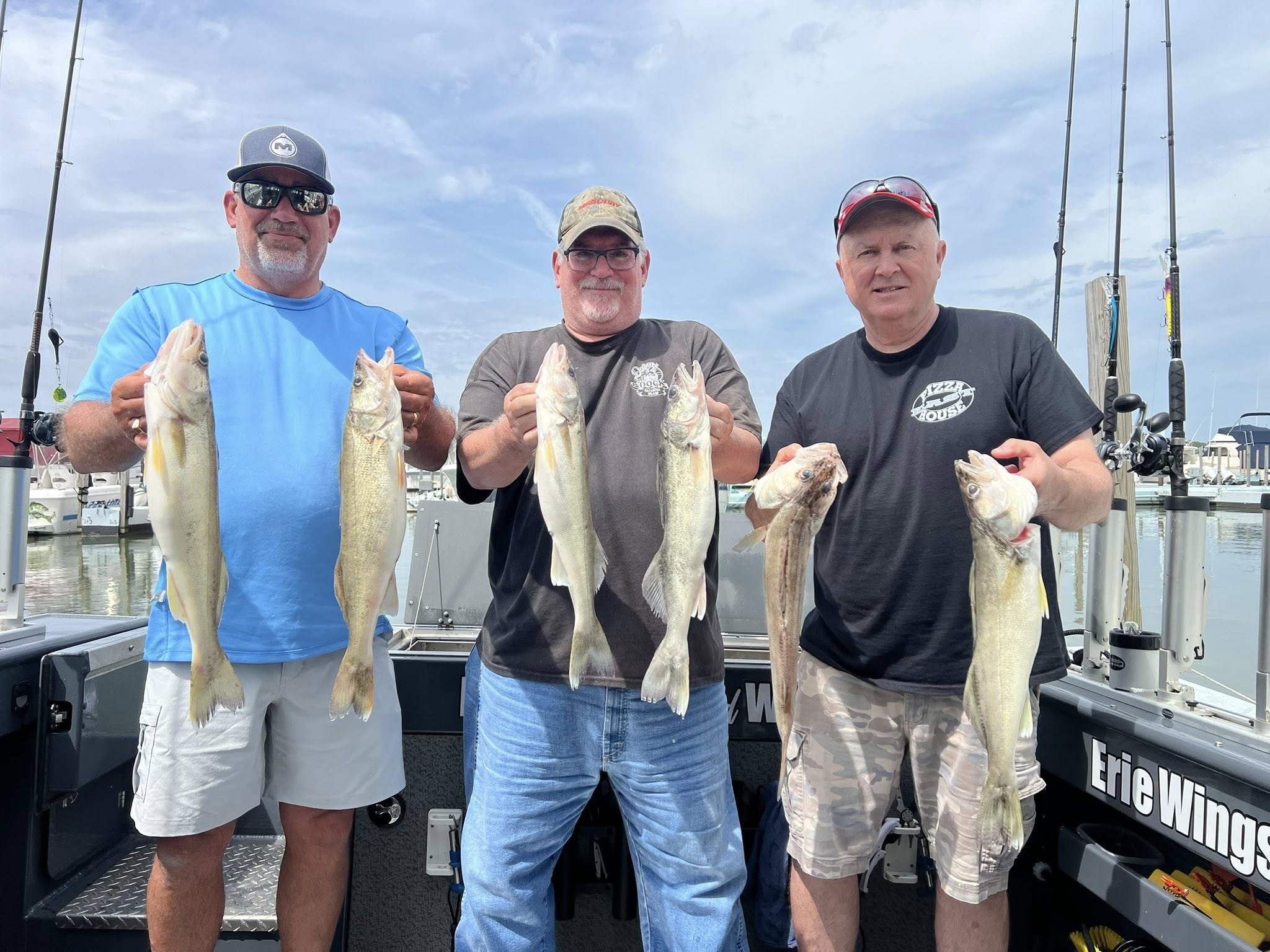 Lake Erie walleye fishing boat trip with Captain Mark, 26ft Hewescraft cuddy cabin