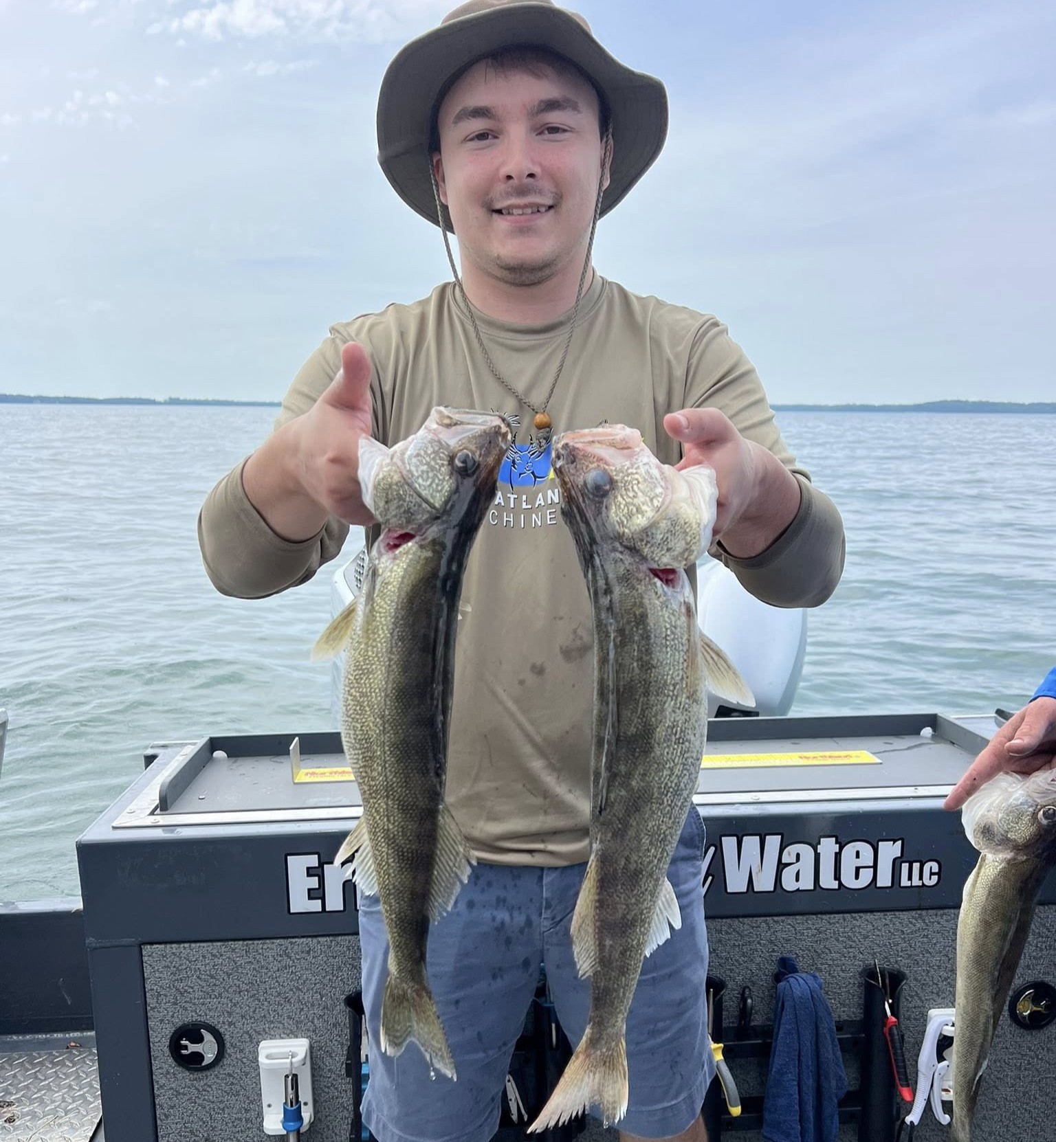 Half day walleye fishing trip on Lake Erie with Captain Mark aboard 26ft Hewescraft boat
