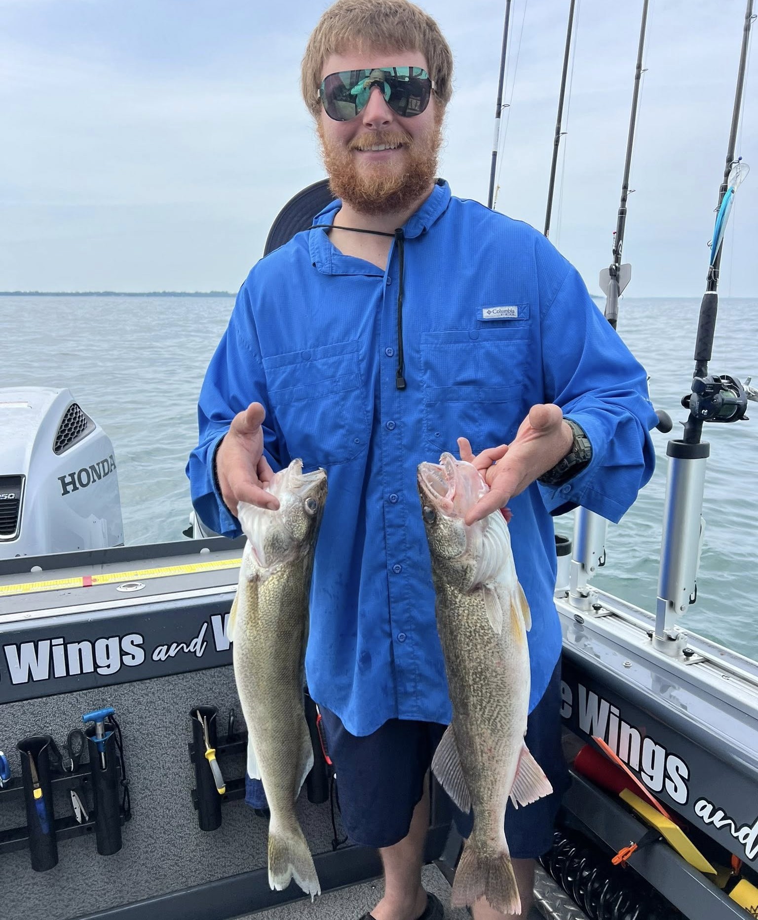 Lake Erie walleye fishing boat with Captain Mark, 6-hour morning charter trip from Cleveland