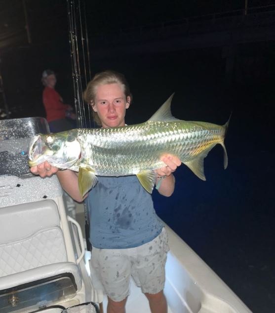 Tarpon fish caught by two anglers in FL