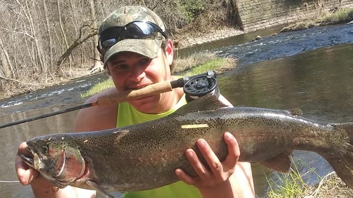 Photo of a huge rainbow trout caught in Neenah