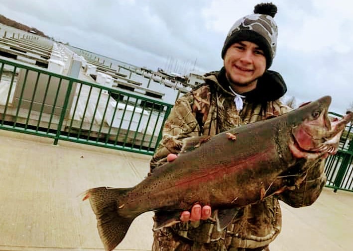 Sockeye salmon caught in Neenah, Wisconsin