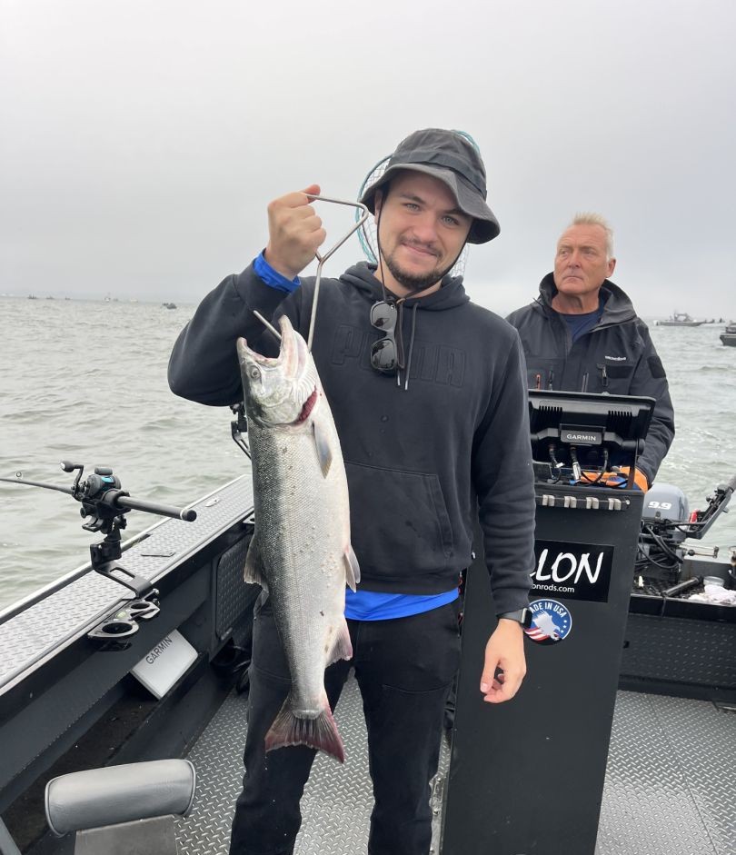 Two people fishing in Portland