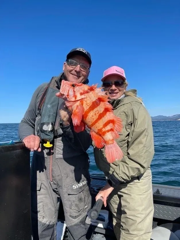 Dungeness crabbing and rockfish fishing charter boat on Tillamook Bay Oregon coast waters