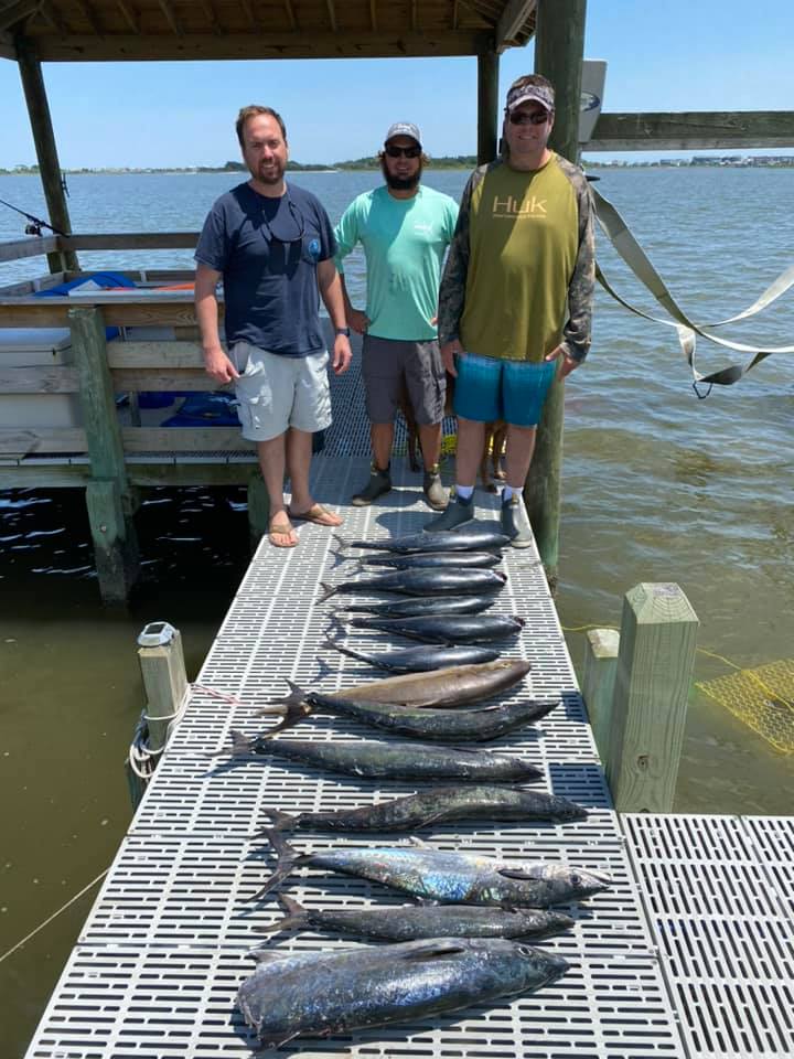 4 king mackerel, 34-inch big fish catch, fishing in NC