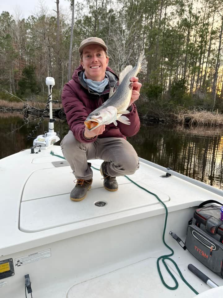 Angler with fishing rod in NC