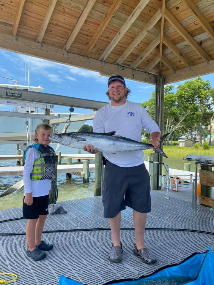 A majestic great barracuda fish measuring 28 inches at North Topsail Beach