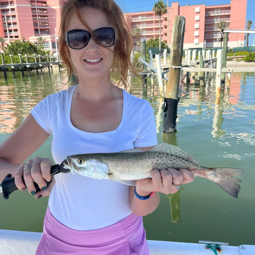 Caught a spotted weakfish on the shores of Fort Myers Beach