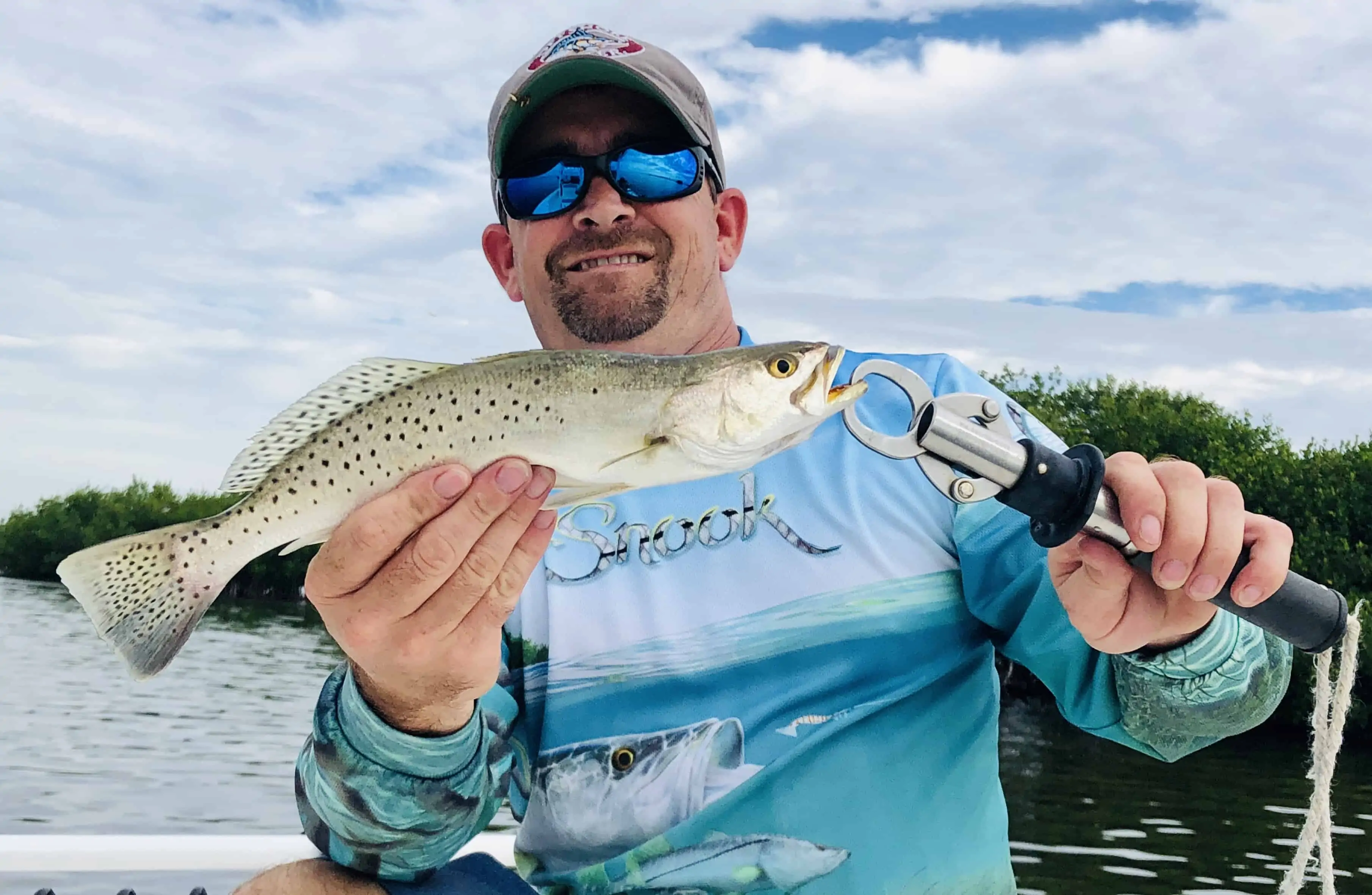 A single spotted weakfish, 20 inches long, caught in Fort Myers
