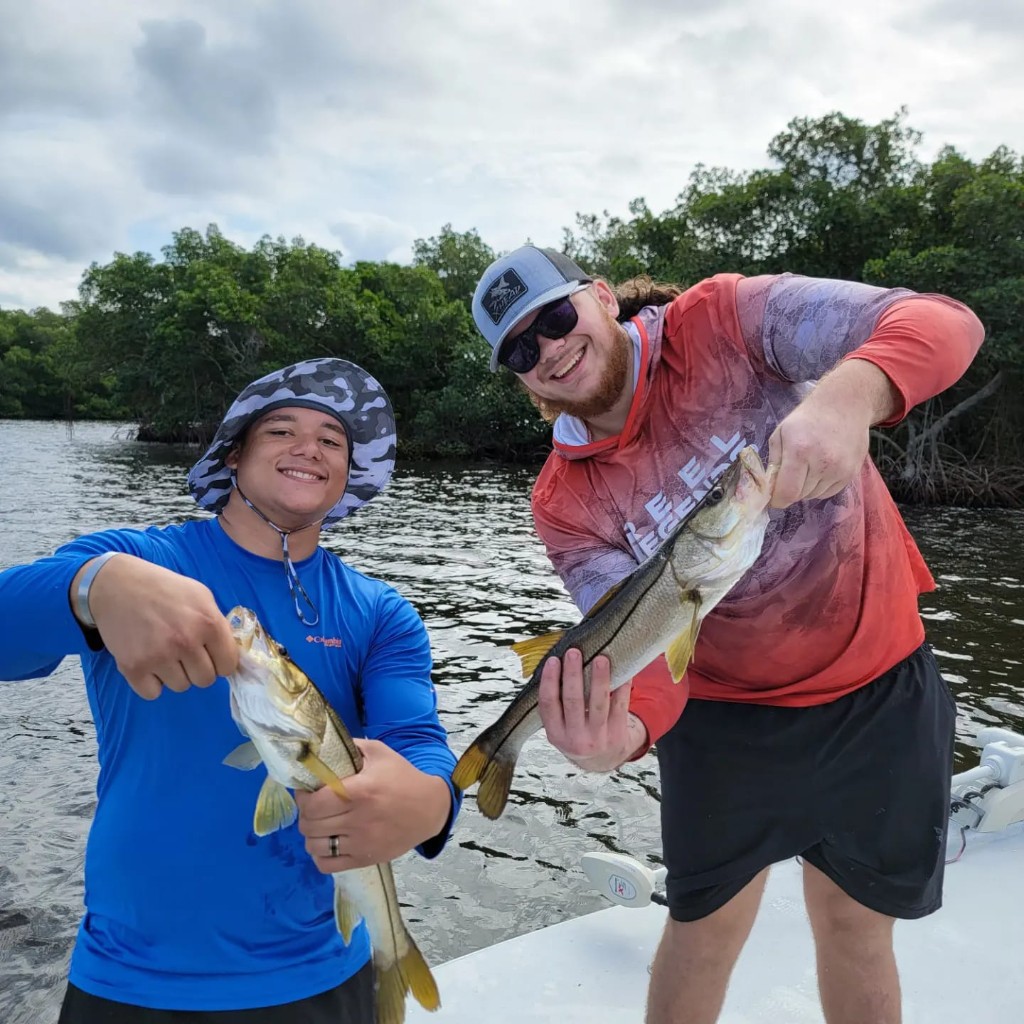 Two snook fish caught during fishing trip in FL