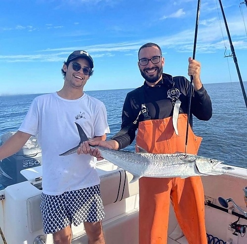 A couple enjoying a fishing trip in Miami