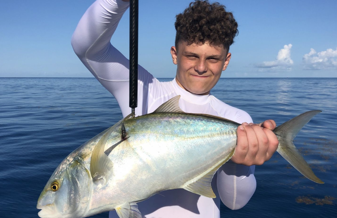One fisherman catching a fish in Marathon