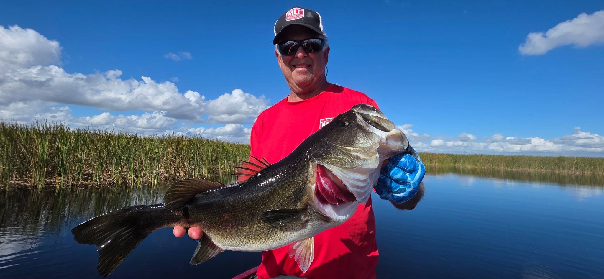 Large bass fish caught during fishing tour in Fellsmere FL