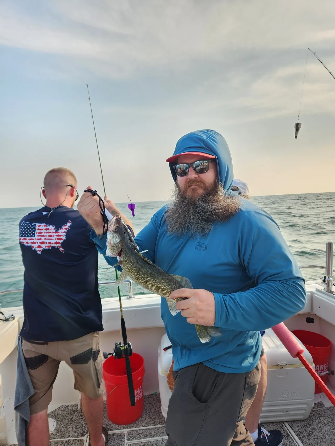 Freshly caught fish being held on fishing boat in Oak Harbor OH
