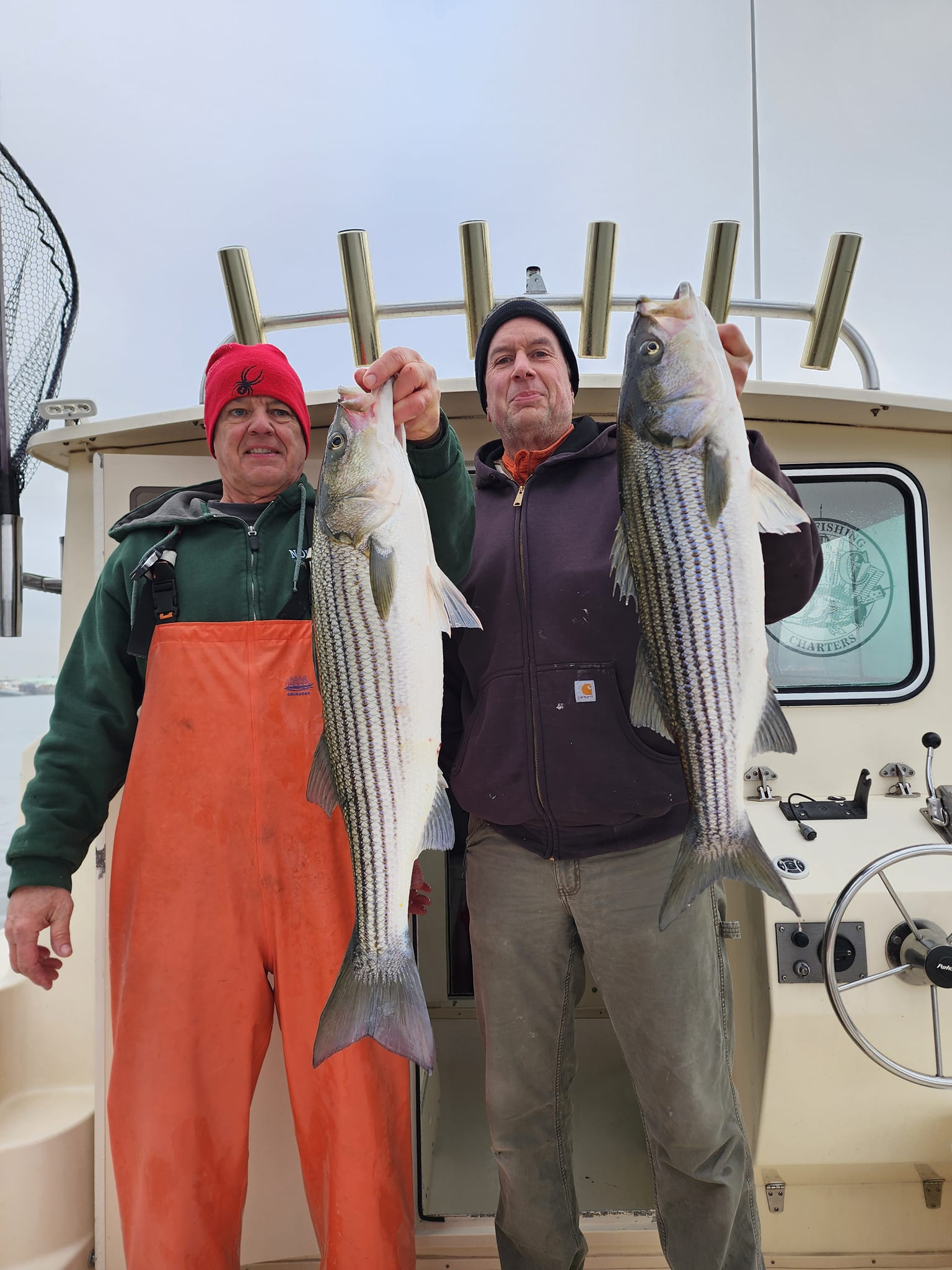 Two huge striped bass caught in Jersey City