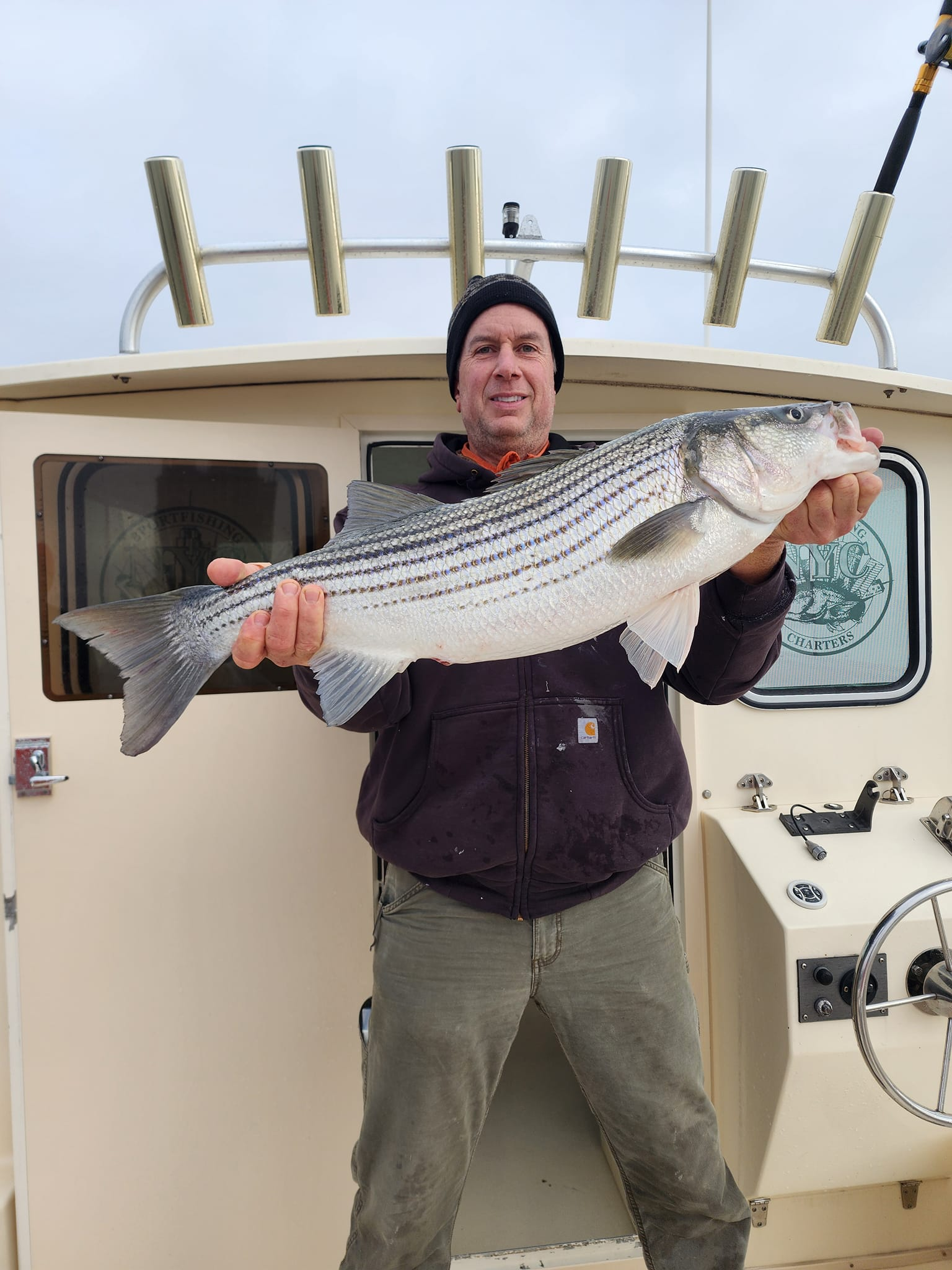 Striped bass caught in Jersey City