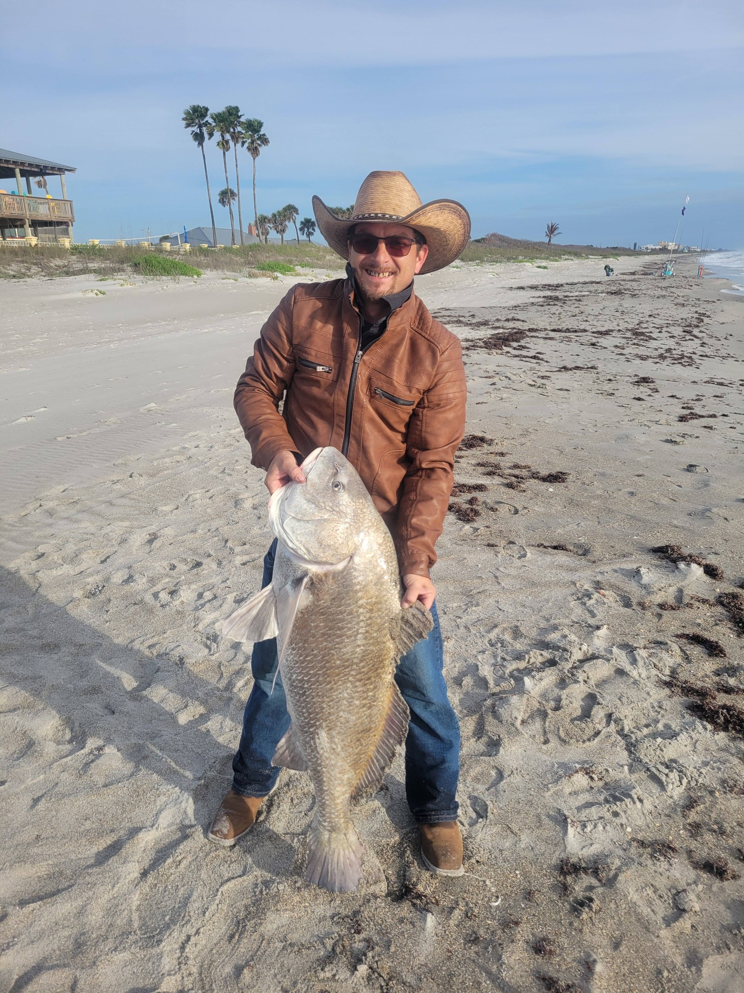 Black drum fish caught while fishing on Melbourne FL beach