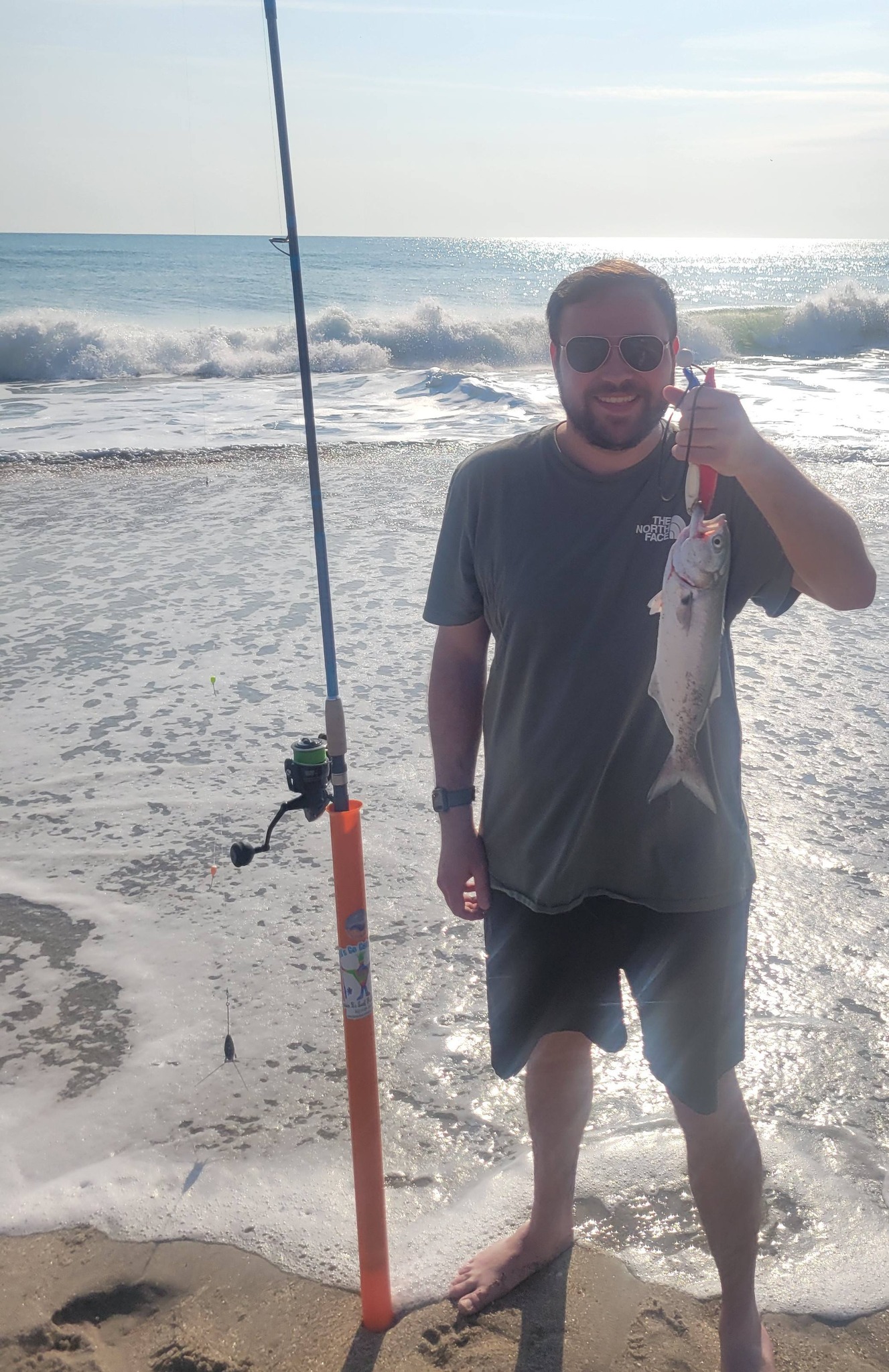 Successful bluefish catch during surf fishing trip in Melbourne FL