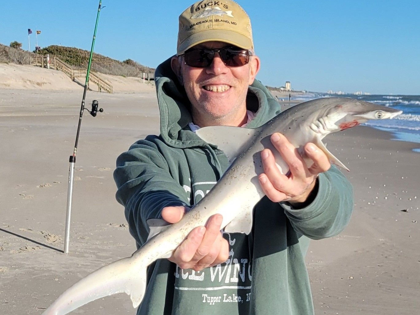 Shark fishing from shore in Melbourne Florida with Captain BF Robertson, 4-hour guided trip