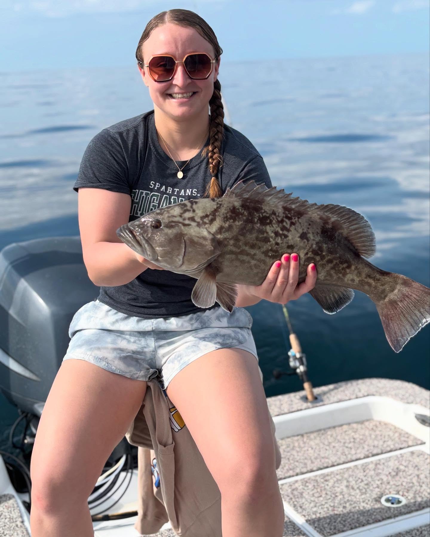 Gag grouper fish caught by angler in North Port