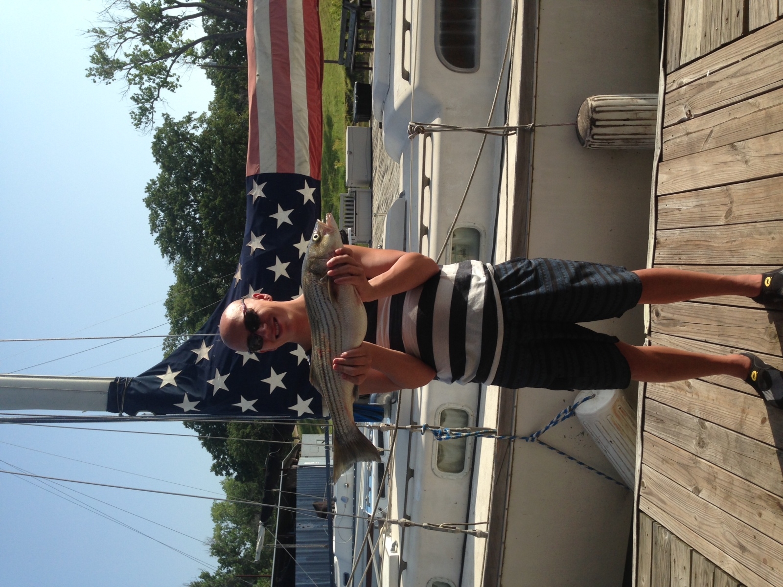 Striped bass caught in Pottsboro, Texas