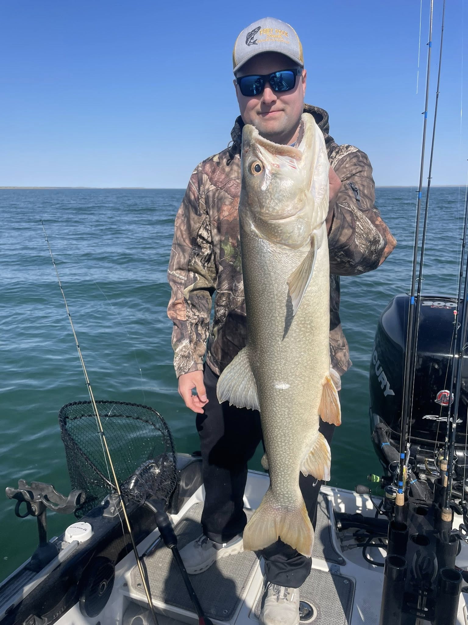 A lone lake trout, measuring 30 inches, caught in North Dakota
