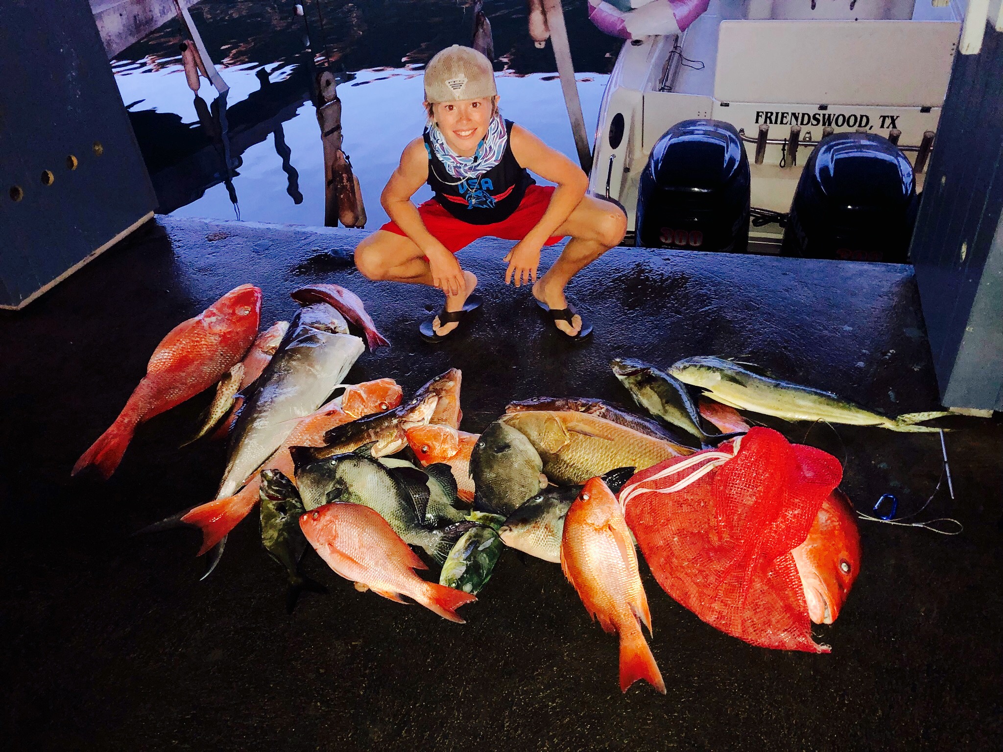 Angler holding 5 fish caught in TX