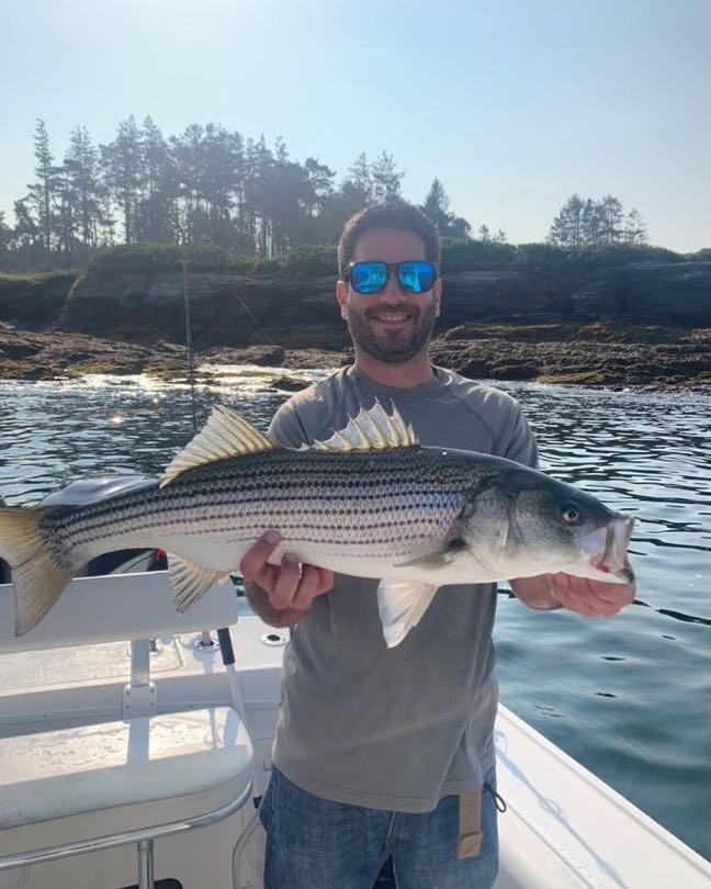 Striped bass caught fishing in ME