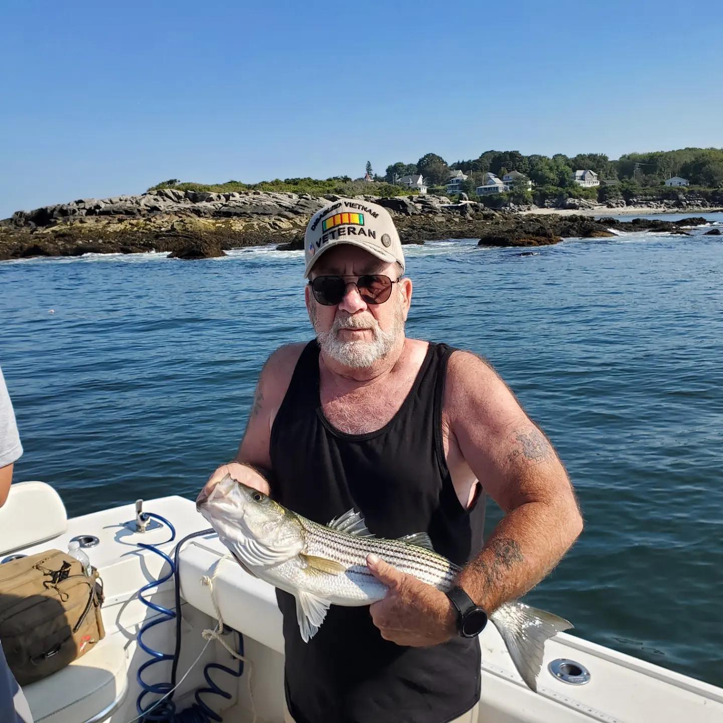 Striped bass caught at South Portland fishing destination