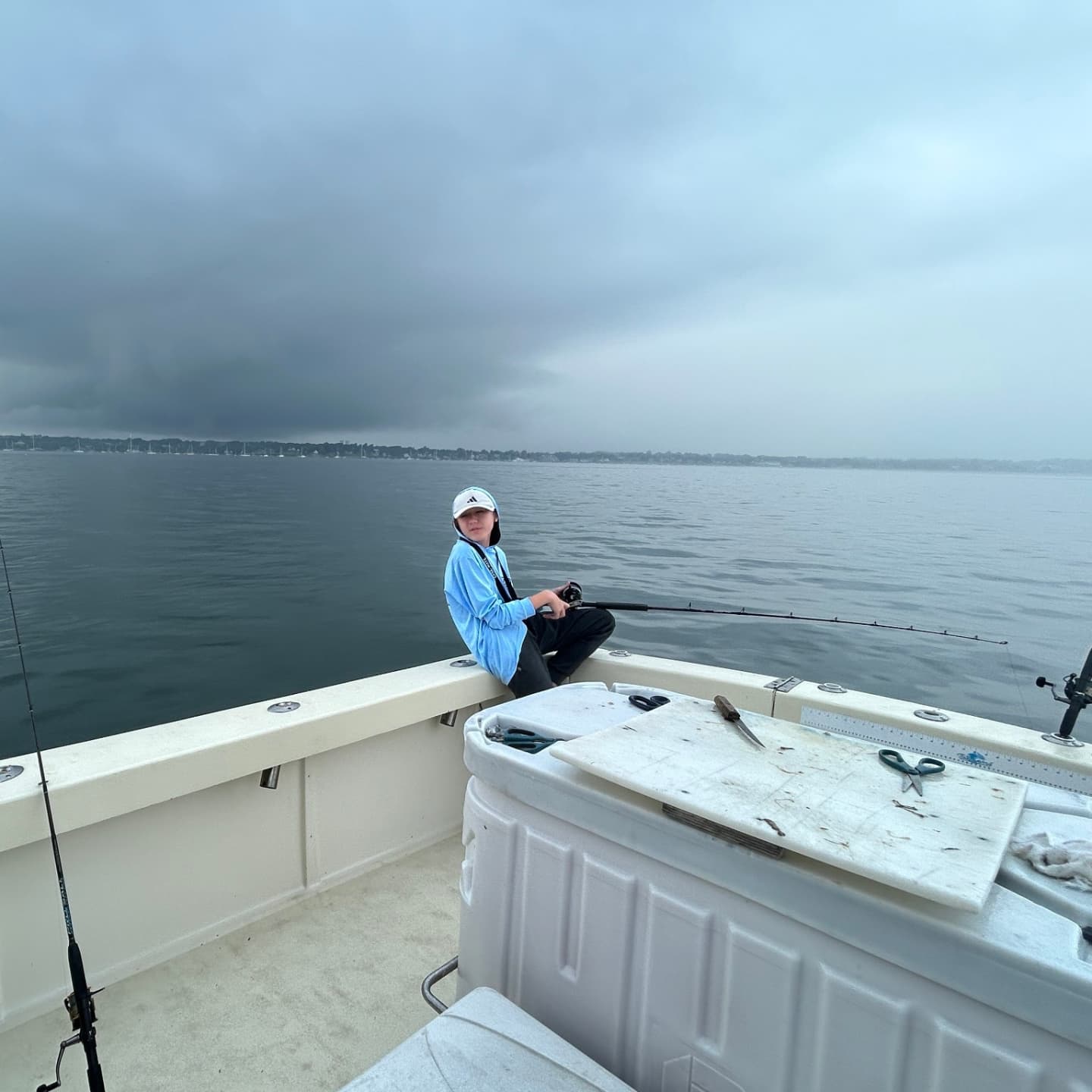 Fisherman with a big catch at Newport