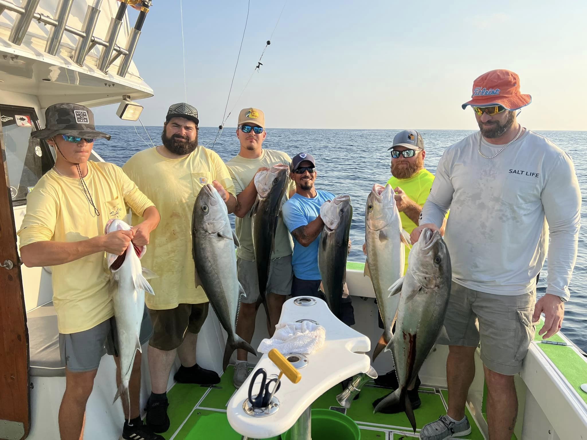 5 greater amberjack fish caught in NC