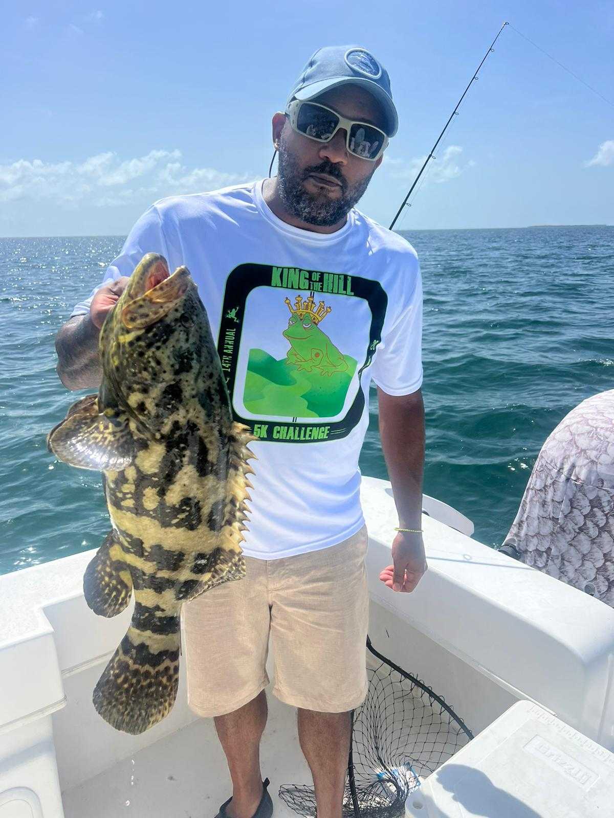 Goliath grouper caught during fishing tour in Big Pine Key FL