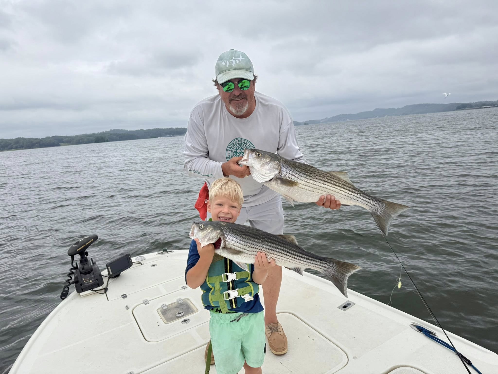 Two anglers fishing for striped bass in Sevierville
