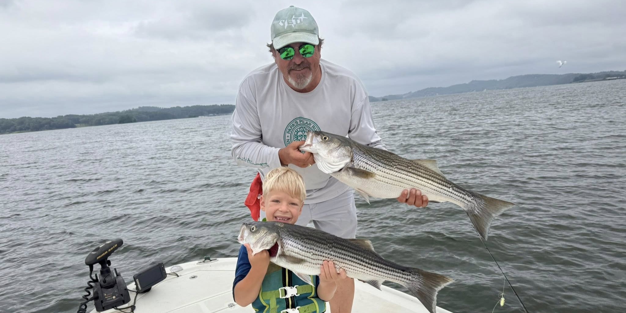 Knoxville full day river fishing charter targeting striper, bass, trout on East Tennessee waters