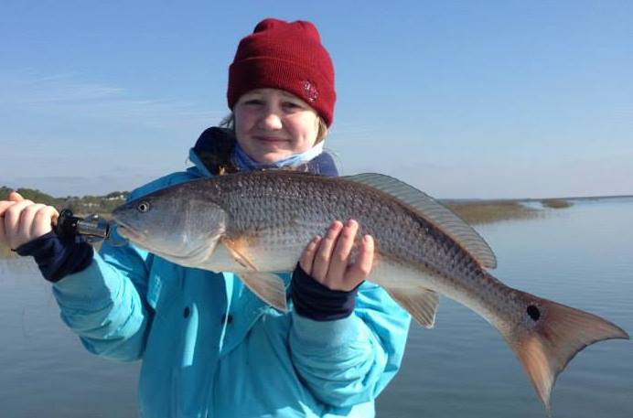 Redfish caught during fishing trip in Mount Pleasant