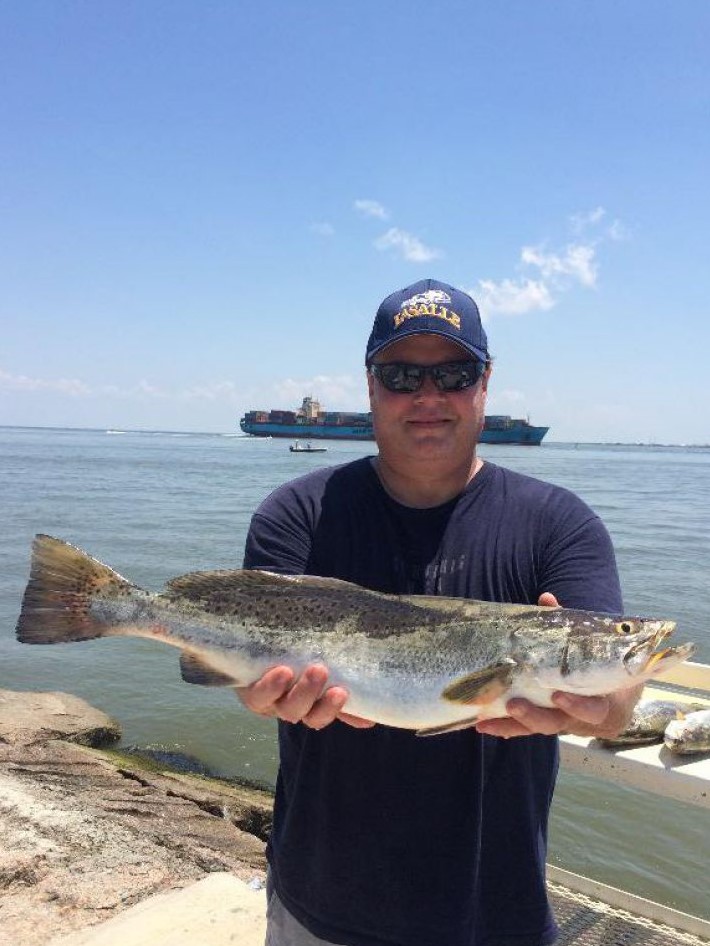 One person fishing in Pasadena