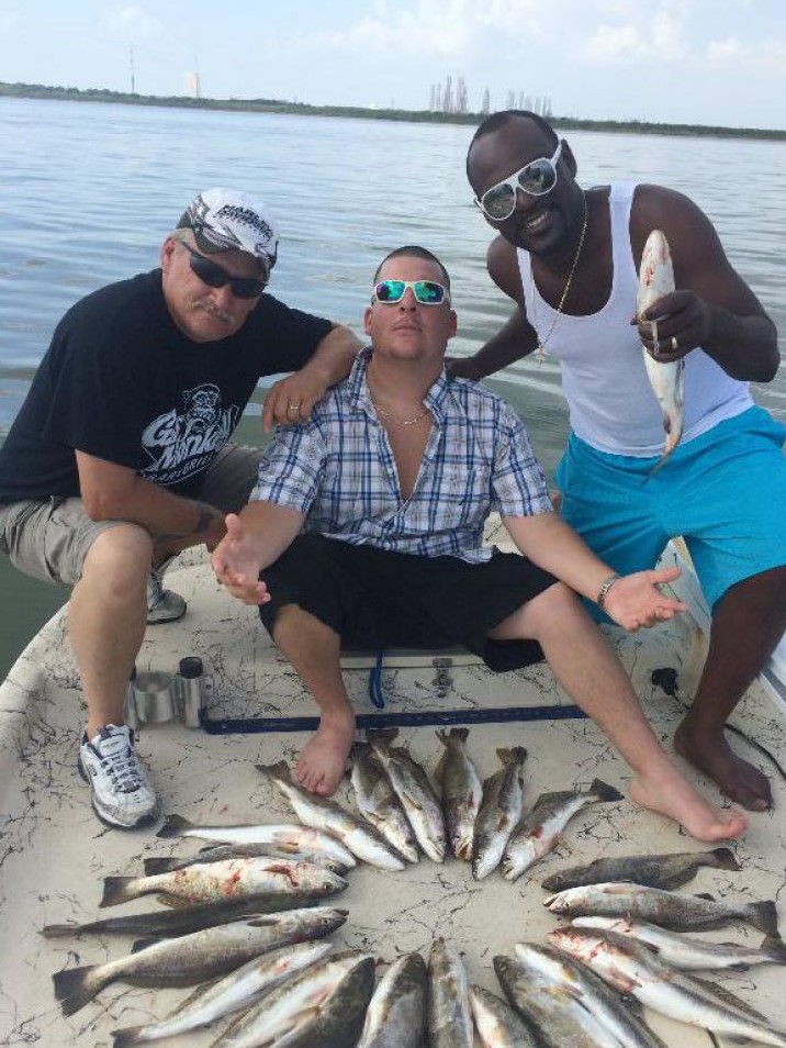 Three fishing people at Pasadena
