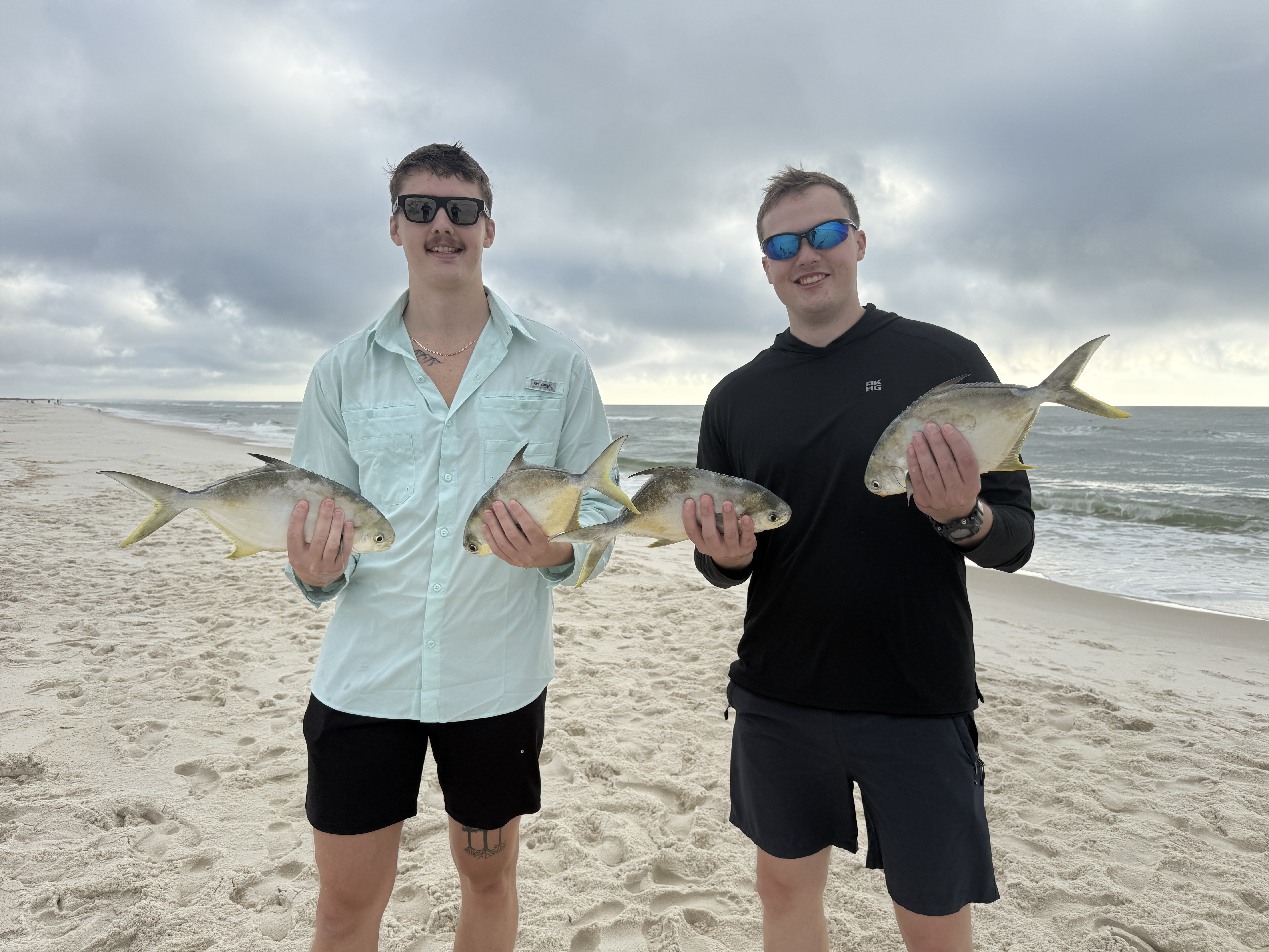 4 permit and florida pompano fish caught fishing in FL