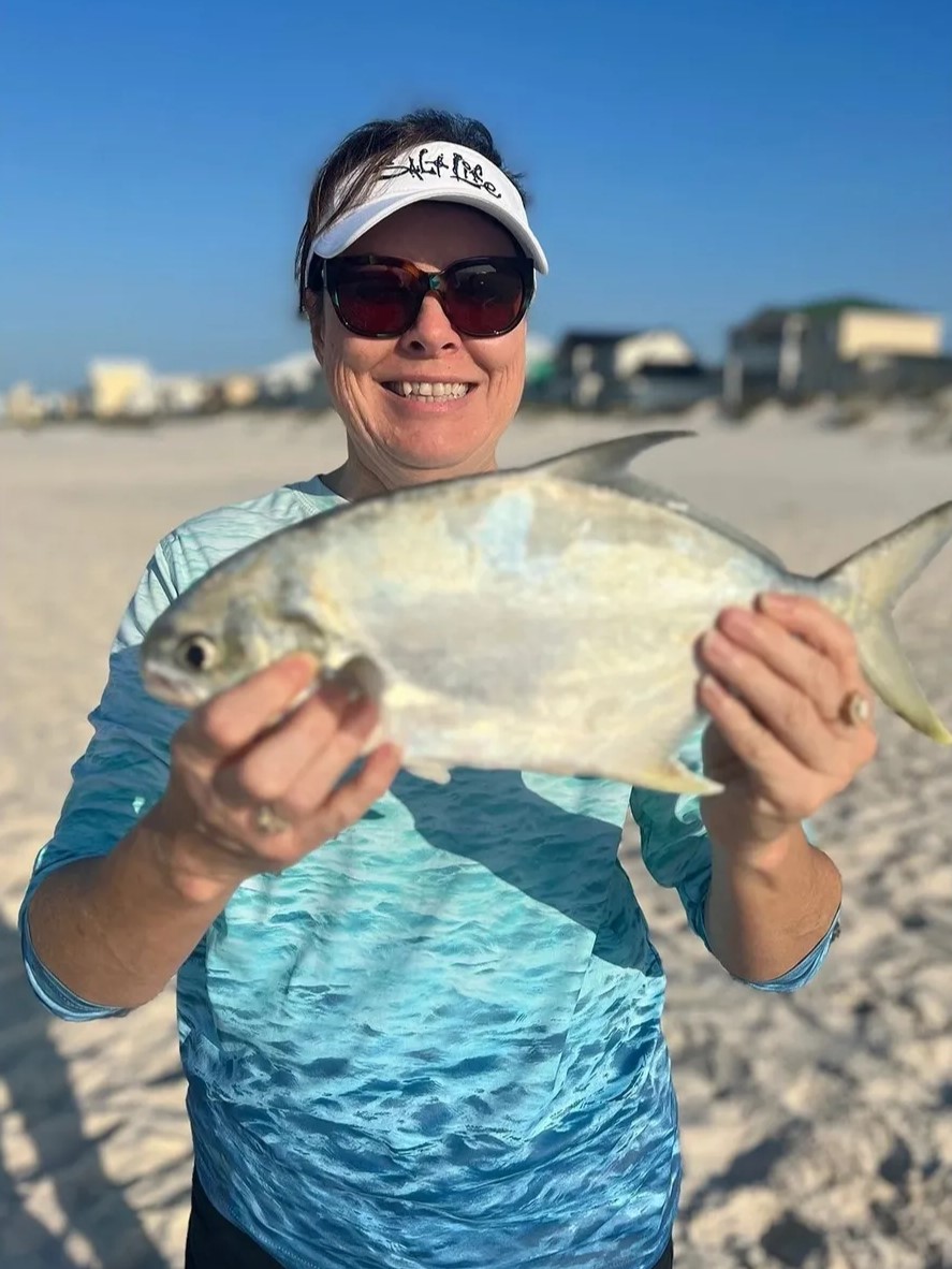One Florida Pompano fish caught while fishing in FL