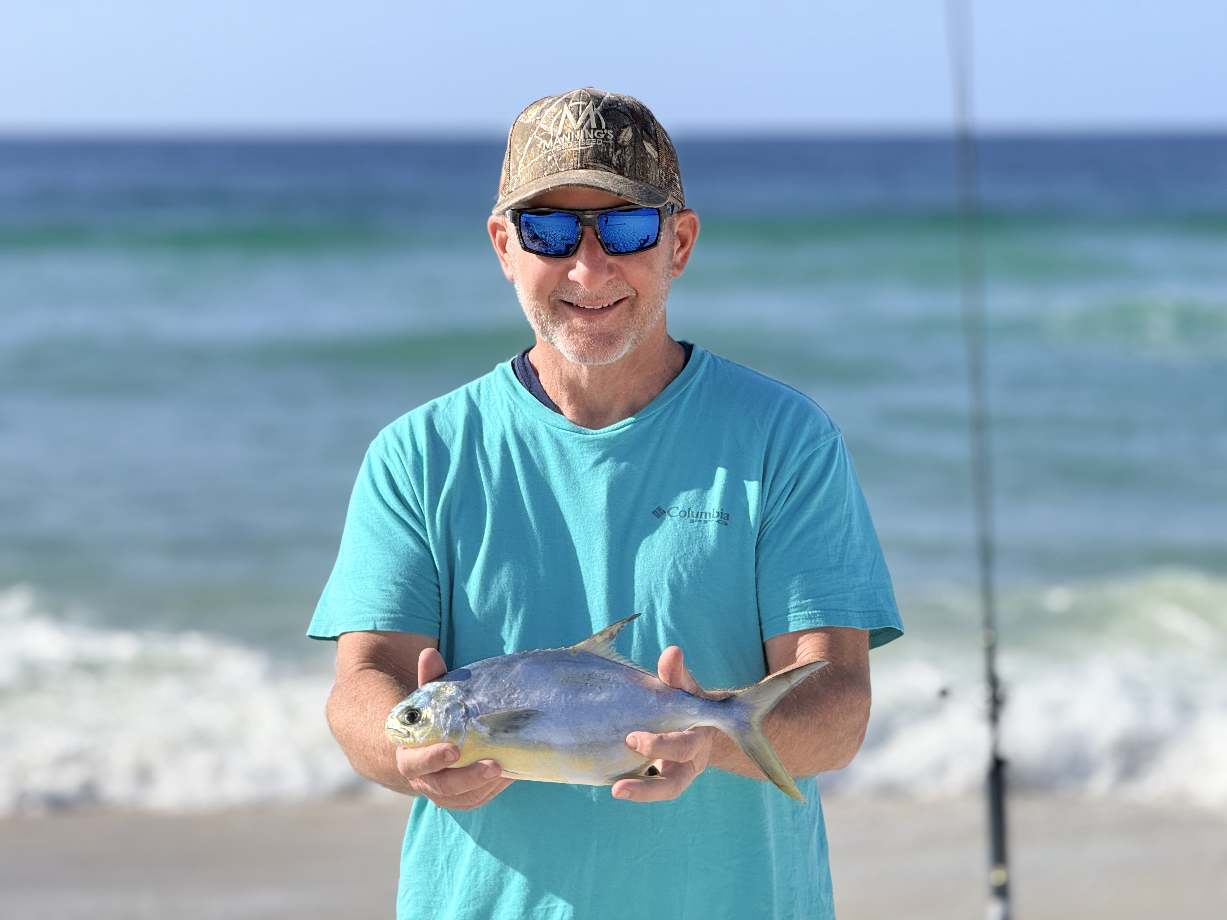 Surf fishing charter on Pensacola beach targeting Permit, Pompano, and Redfish with guide