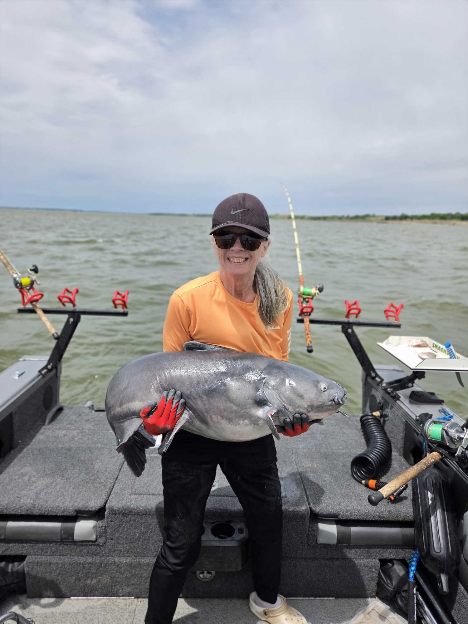 Blue catfish caught during fishing tour in Manhattan Kansas
